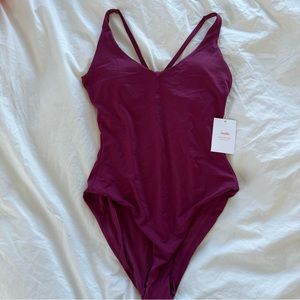NWT Andie Swim The Baia one piece in plum, size S